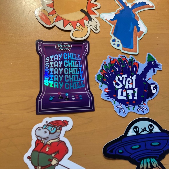 Lot of 6 Rare Hard to find Arizona Diamondbacks Dutch Bros Stickers, Christmas - Picture 3 of 3